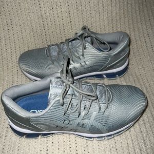 ASICS quantum gel 360 silver gray blue sneakers tennis athletic shoes Sz 7 exc!